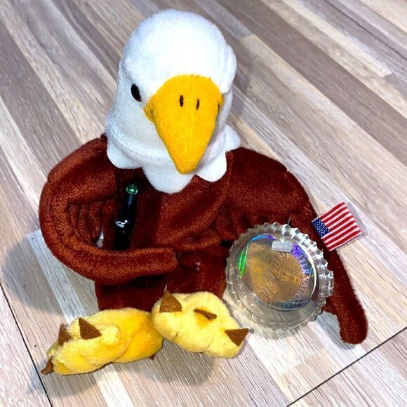 Coca Cola Coke Plush Reegle the Eagle 1998 International Collection USA 5.5" euc - Picture 7 of 7